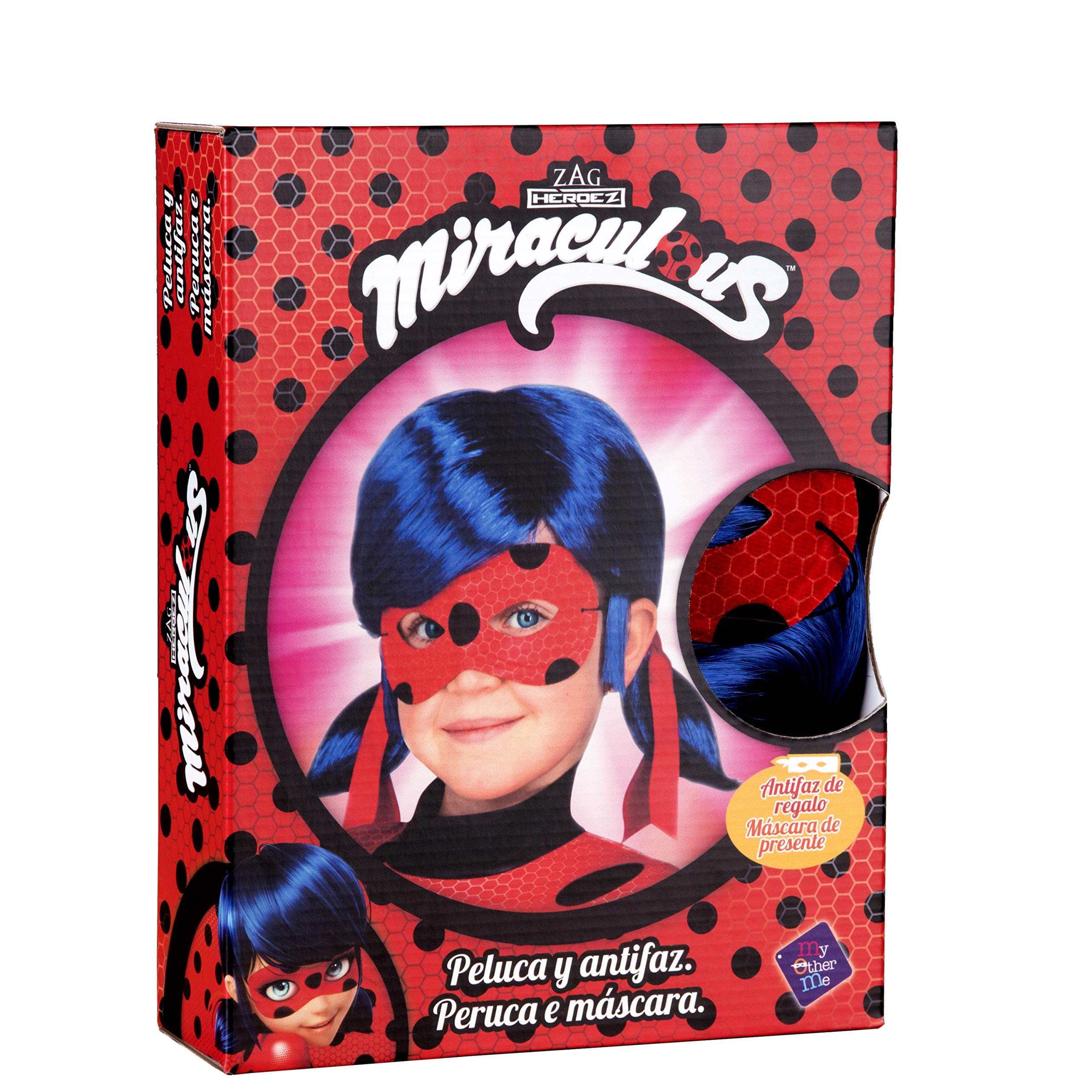 My Other Me Me- Cat Noir Lady Bug Wig, Multicolour (230143)