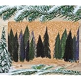 NociHah Winter Snowflakes Welcome Front-Door-Mat - Pine Trees Entrance Welcome-Doormat for Outdoor-Indoor-Entry-Rug for Outsi