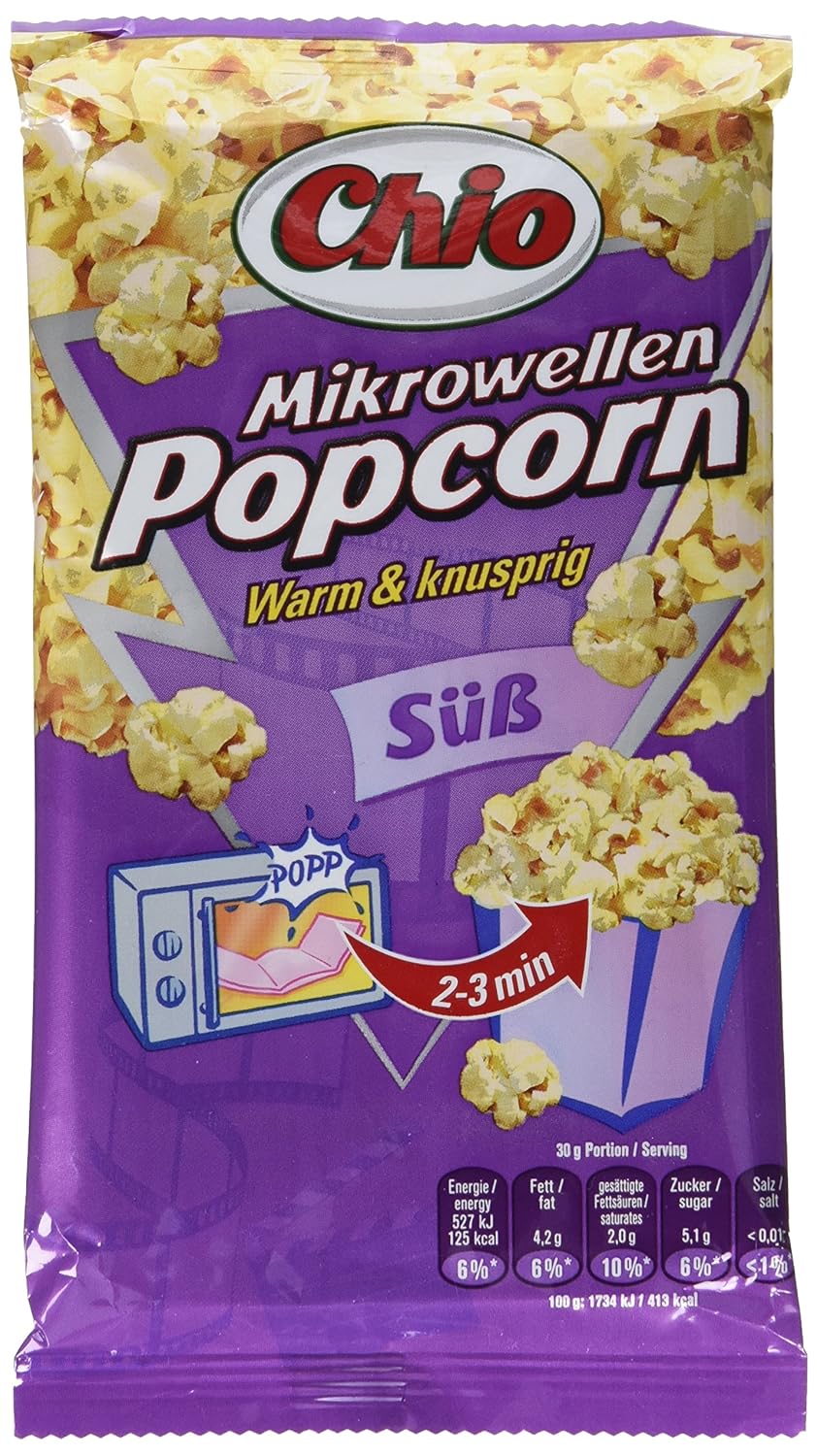 Popcorn einstellung auf mikrowelle