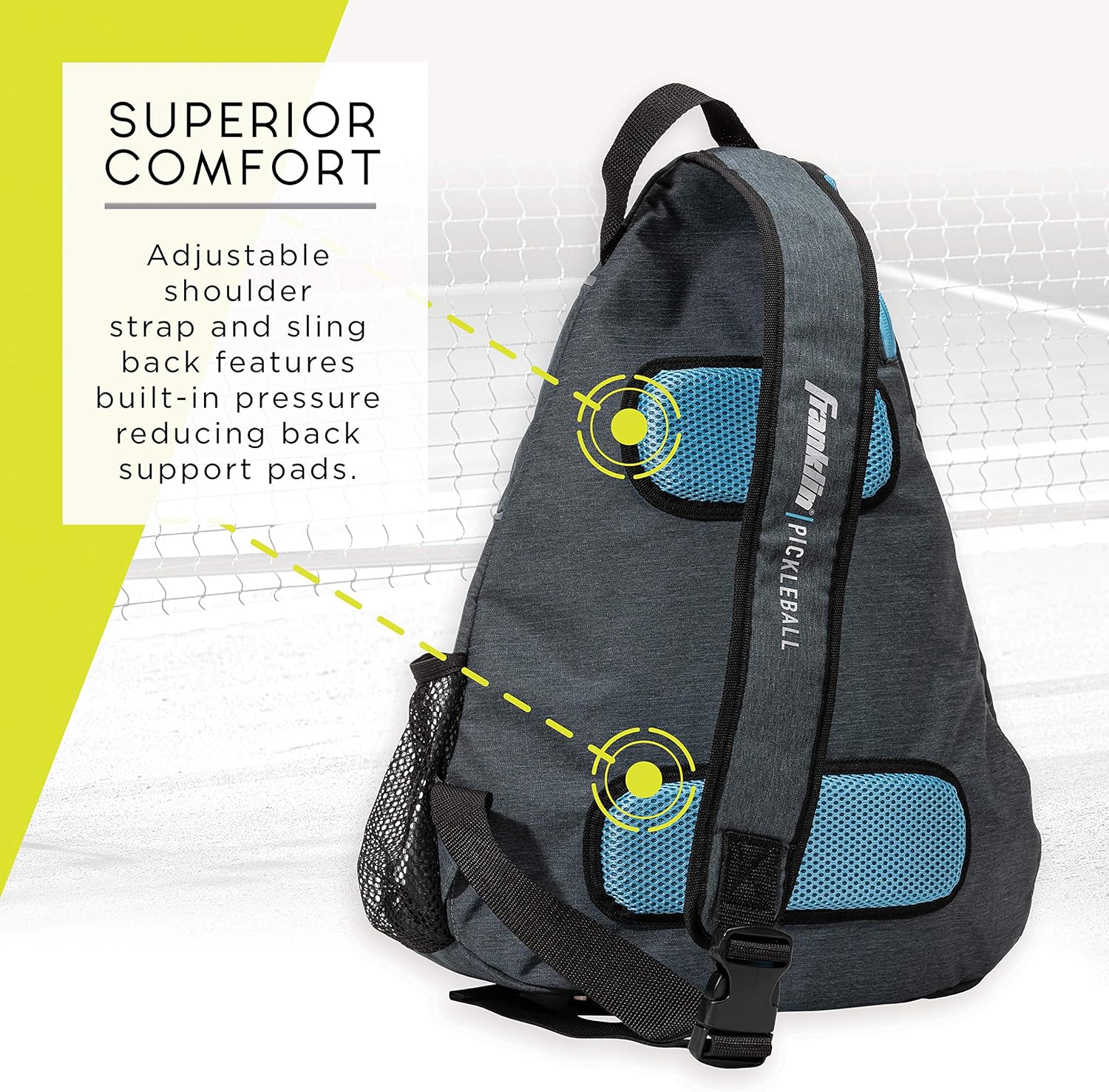 Franklin Sports Pickleball Sling Bag – Official Pickleball Bag of The U.S. Open Pickleball Championships – Adjustable – Gray/Blue : Sports & Outdoors