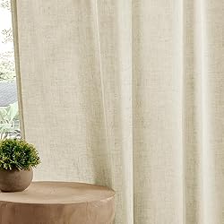 Joydeco Linen Curtains 90 Inch Length 2 Panel
