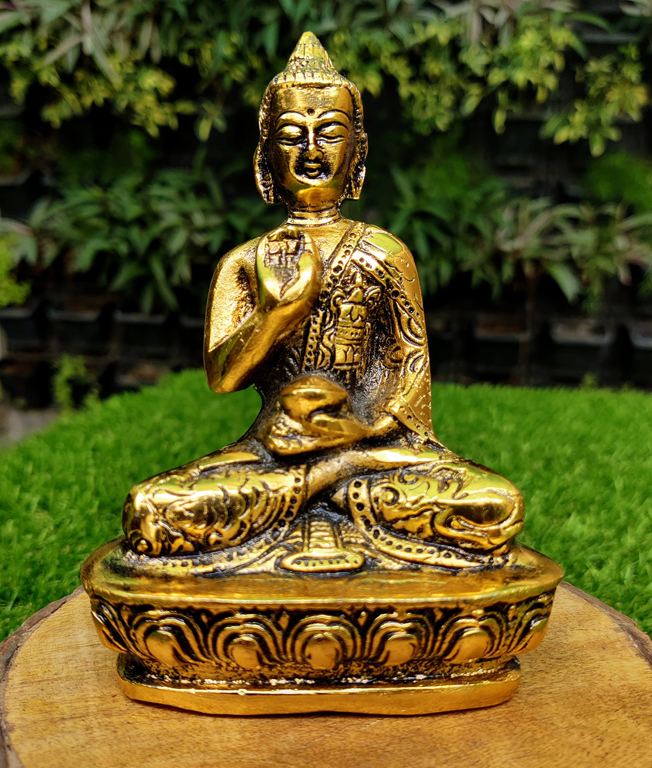 Wonder Care WC_Wall decor buddha statues for home decor feng shui metal golden meditating buddhism statuary wall hangging budda, peaceful, meditation, zen, yoga, buddha gift items