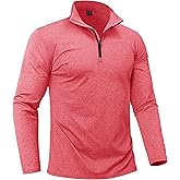 Boladeci Men's Quarter Zip Pullover Premium Fleece Lined Heather Long Sleeve Golf Shirts Midweight 1/4 Half Zip Sweatshirts