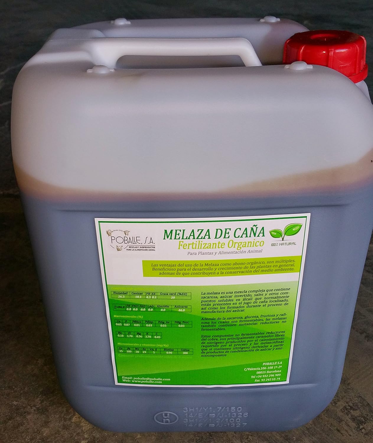 Melaza de caña o remolacha como fertilizante en garrafa de 28kg. Amazon.es Jardín Melaza de caña o remolacha como fertilizante en garrafa de 28kg. Amazon.es Jardín