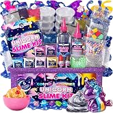 Original Stationery Unicorn Slime Kit for Girls Ages 7&ndash;12, DIY Shimmer Slime Set with Glow-in-The-Dark, Pearlescent, Holographic &amp; Glitter Slimes, Creative Craft, Birthday Gift for Kids