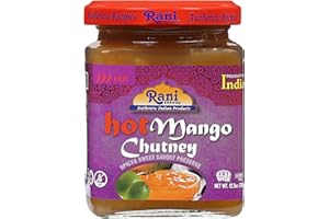 RANI BRAND AUTHENTIC INDIAN PRODUCTS Rani Hot Mango Chutney (Spicy Indian Preserve) 10.5oz (300g) Glass Jar, Ready to eat, Vegan ~ Gluten Free, All Natural, NON-GMO