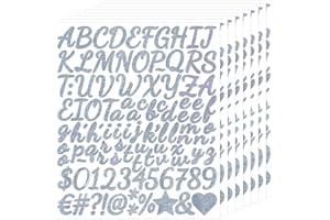 1 Inch Glitter Letter Sticker - Self Adhesive Alphabet Number Stickers for Scrapbook,Wedding,Mailboxes,Name,DIY and Craft - 8