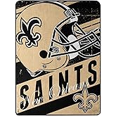 Northwest The Company NFL New Orleans Saints Deep Slant Super Plush Raschel Throw Blanket, 46" x 60" , Team Colors