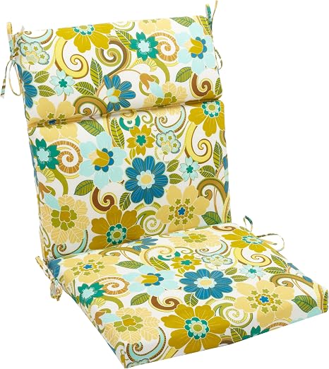 Amazon Com Blazing Needles Outdoor Spun Poly 22 Inch By 45 Inch By 3 1 2 Inch 3 Section Chair Cushion Rolling Mead Veranda Cosmo Patio Furniture Cushions Garden Outdoor