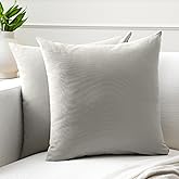 Encasa XO Throw Pillow Covers 20x20 in Set of 2 Light Grey | No Inserts | Cotton Pillow Covers for Living Room, Bed, Sofa, Couch | Decorative Cushion Covers with Improved Zipper