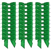 AIMUDI Emerald Green Ribbon Bows for Crafts Green Satin Ribbon Twist Tie Bows for Treat Bags 3.5" Premade Bows for Summer Decorations Cake Pops Gift Wrapping Party Favors Candy Apples - 50 Counts