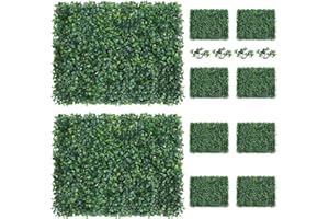 LING RUI Artificial Grass Wall Panels,16"x12" Boxwood Hedge Wall Panels,PE Artificial Grass Backdrop Wall,Faux Greenery Grass Backdrop for Decoration of Outdoor,Indoor,Garden,Fence and Backyard