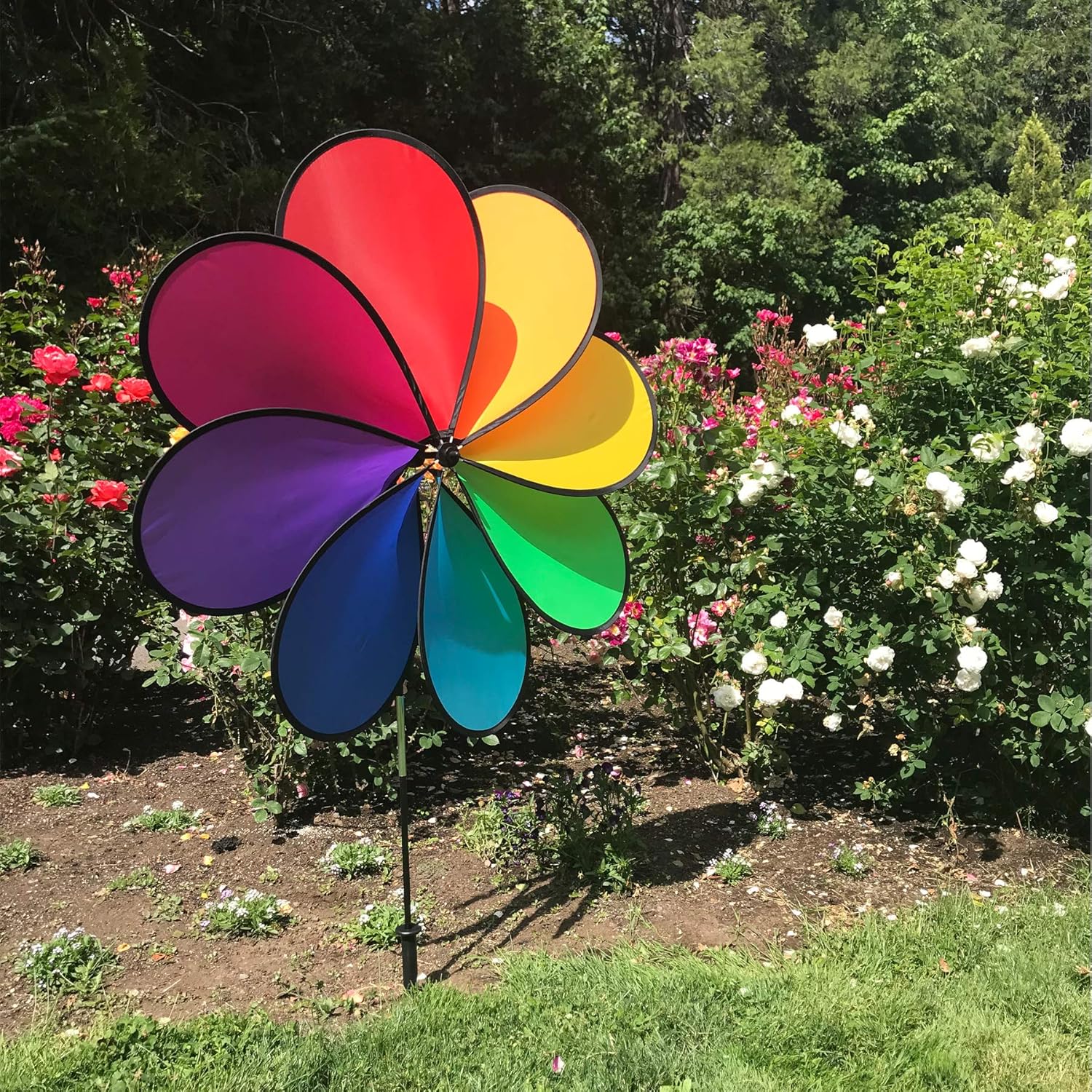 41Inch In the Breeze 2698 8Petal Rainbow Flower Wind Spinner Kites
