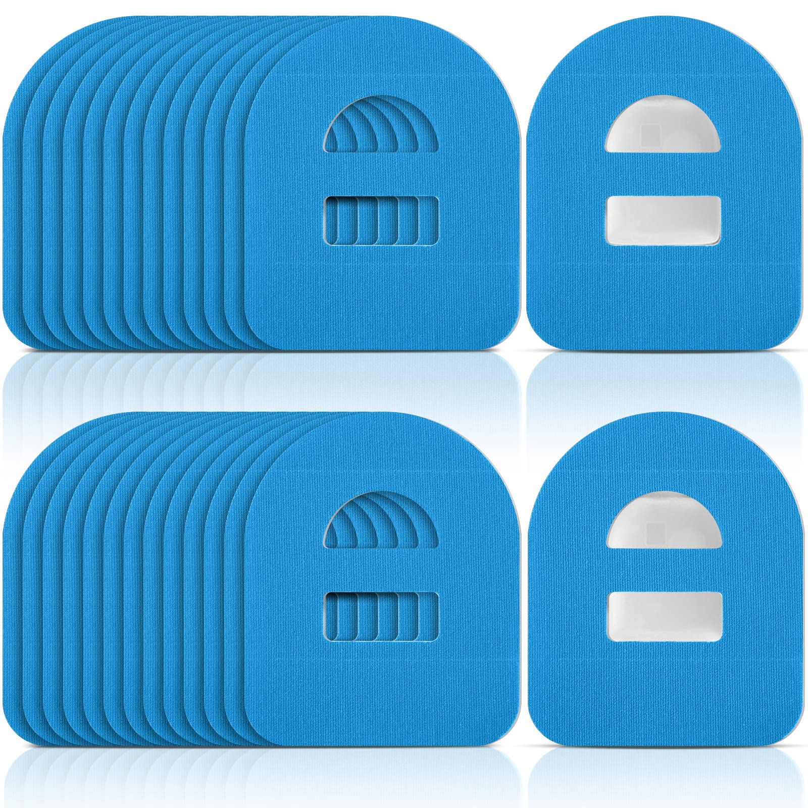 Photo 1 of Nuanchu 50 Pieces Adhesive Patches Compatible with Omnipod 5 Shower Waterproof Pre-Cut Adhesive Overpatches with Strap Sweatproof Tape Continuous Glucose Monitor Protection(Blue)
