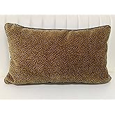 1pc luxury palace royal contemporary pillow cover, Leopard dot black and gold animal pattern single-sided high-precision jacquard velvet cutting process with zipper 20 x 12 inches (no pillow core)