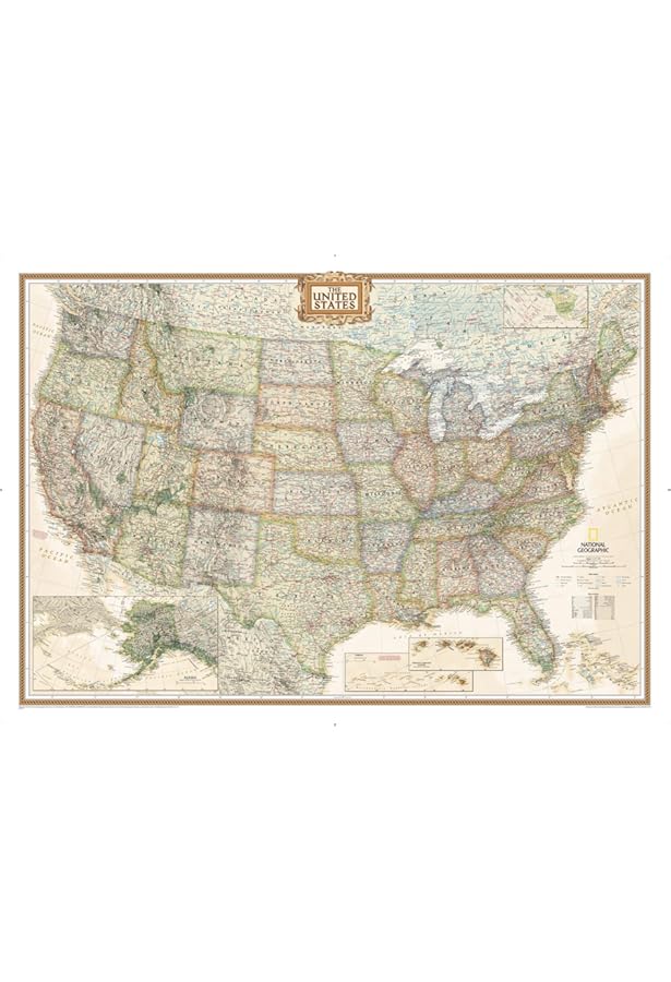 National Geographic United States Wall Map - Decorator - Laminated