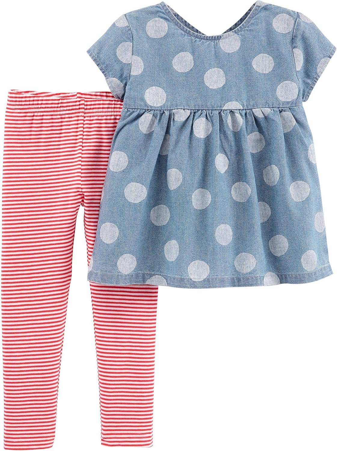 red and white striped baby leggings