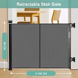 Wodondog Retractable Baby Gate 150 cm Tall 86 cm One Hand Safety Gate view 2