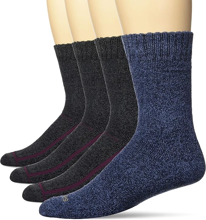 Dickies Men's 4 Pack All Season Marled Moisture Control Crew Socks