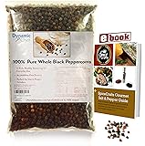 Pure Whole Black Pepper, Peppercorns, Premium Quality, FDA approved, No Pesticides, Steam Sterilized for Freshness, Resealable Bag 7 Ounces