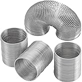 Playbees Metal Slinky Toy 4 Pack, Mini 2-Inch, Slinky for Bird Feeder Pole | Squirrel Guard Coil Spring Bulk, Party Favors, Classroom Prizes, Goody Bag Fillers, Fidget Toy for Kids Teens Adults, Silver