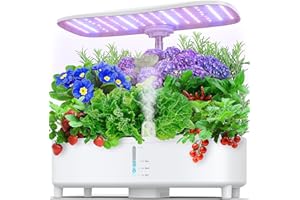 XLAPO Hydroponics Growing System Kit 15 Pods Misting Indoor Gardening System Indoor Garden Gardening Gifts for Women 5L Water Capacity 48W Grow Light Herb Garden