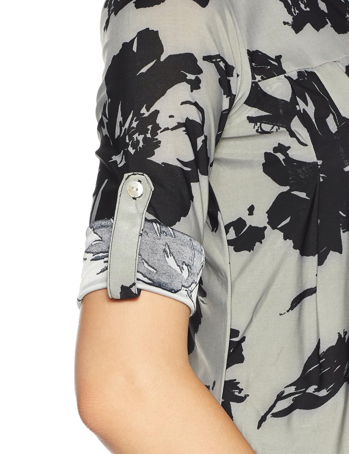 and women's floral regular fit top (ec18a009tp167gry/blk8)