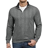 Susclude Quarter Zip Sweaters for Men Old Money Slim Fit Long Sleeve Fleece Knitted Pullover Soft Casual Office Sweater