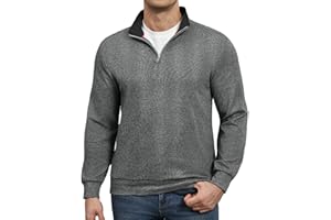 Susclude Quarter Zip Sweaters for Men Old Money Slim Fit Long Sleeve Fleece Knitted Pullover Soft Casual Office Sweater