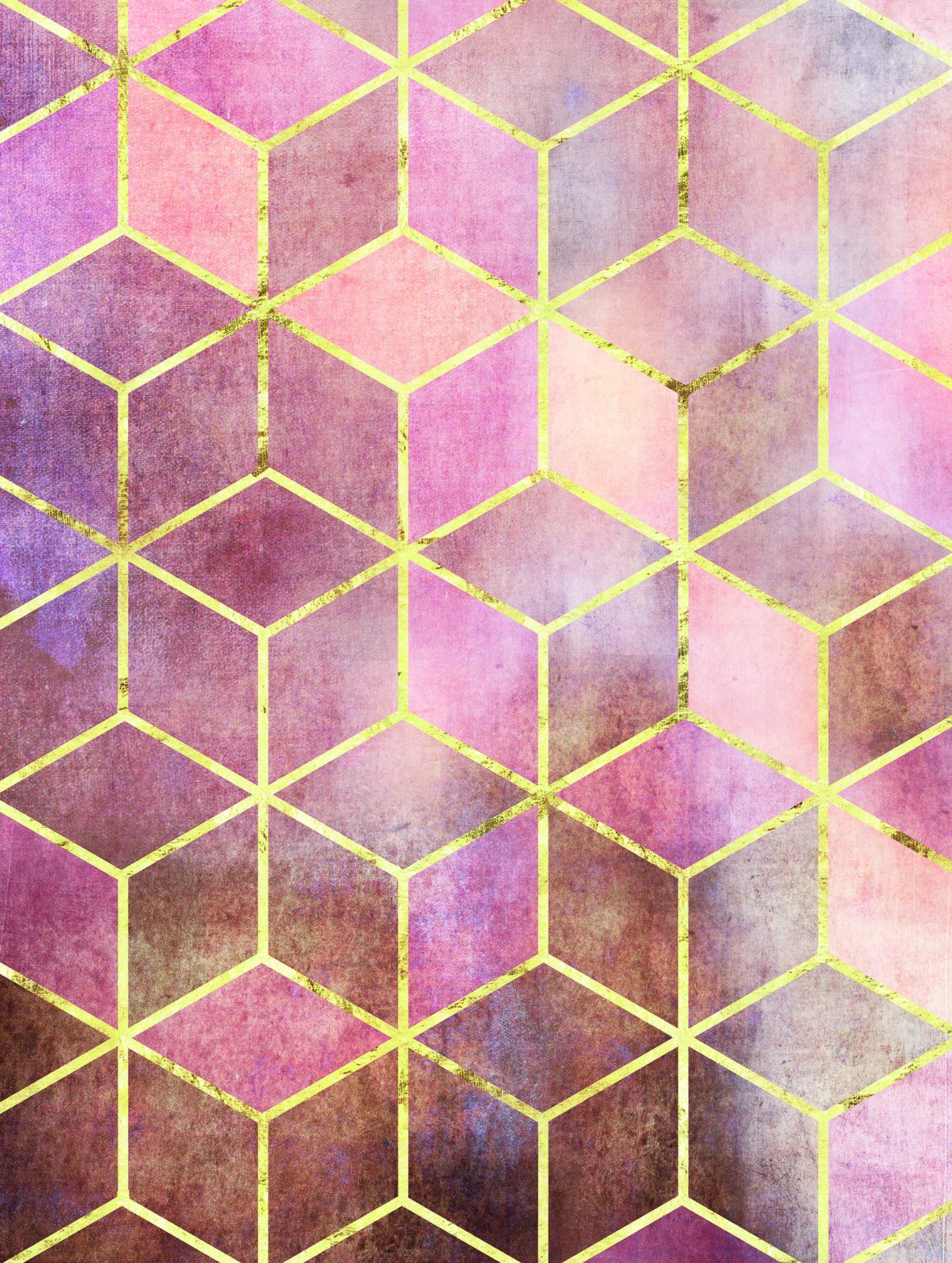 Komar Wall Picture Mosaic Rosso Poster Picture Living Room Bedroom Decoration Art Print Without Frame Available in 3 Sizes, , Yellow, Pink,, 30 x 40 cm