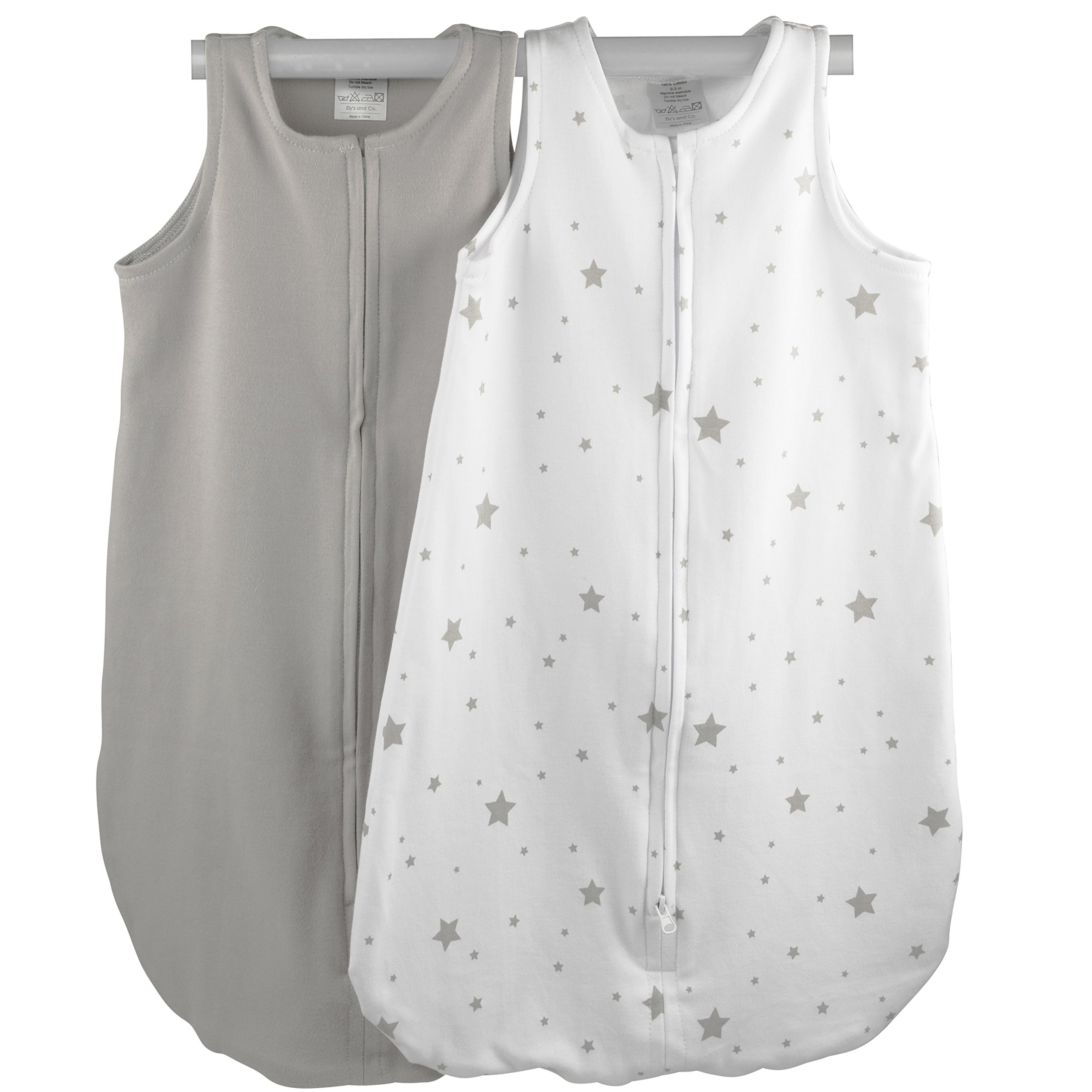 Ely's & Co. Baby Wearable Blanket - Cotton Sleep Sack 0-3,3-6, 6-12, 12-18 Months - 2 Pack Set for Baby Boy & Girl,Pink,Blue