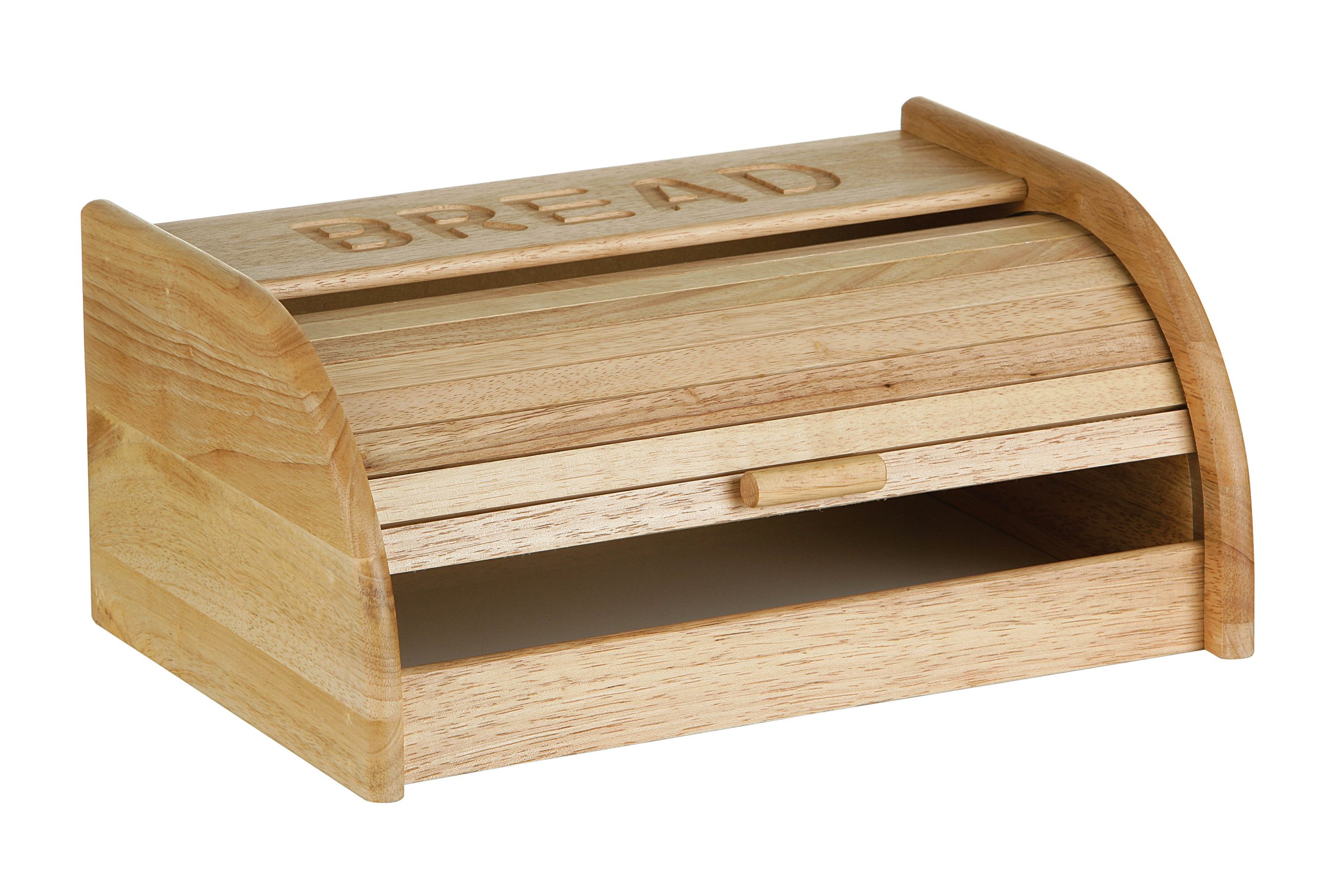 Premier Housewares Bread Bin Wooden Natural Biscuit Tins Storage Bamboo Wood Bread Bin Bread Storage Bread Basket with Lid H 19 cm x W 33 cm x D 22 cm