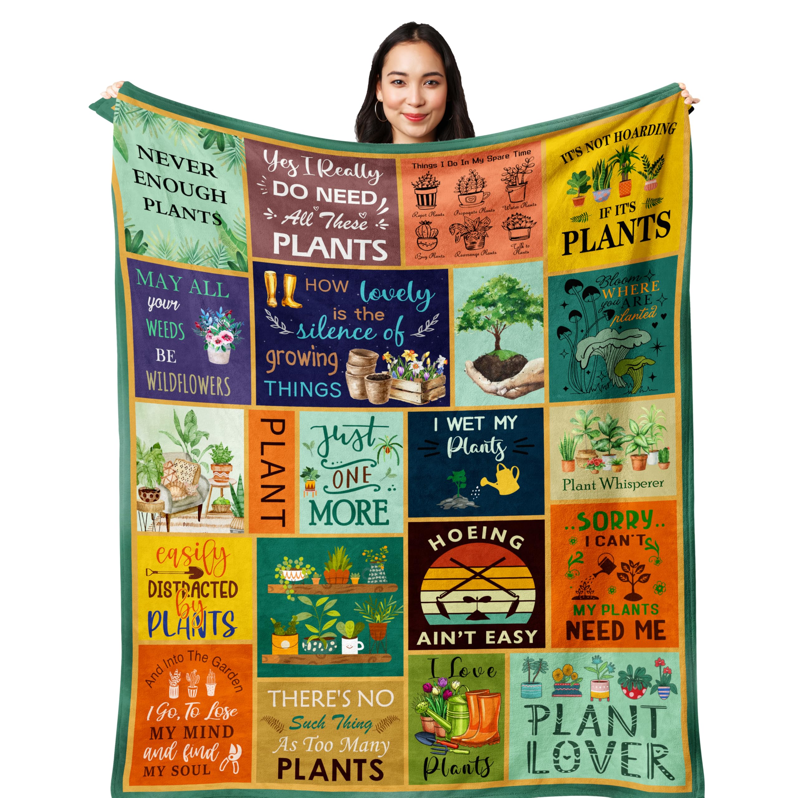 Yesbird Gardening Gifts for Women, Plant Gifts, Plant Lover Gifts, Gifts for Gardeners, Plant/Garden Gifts for Women/Men/Friends Throw Blanket 150x130CM