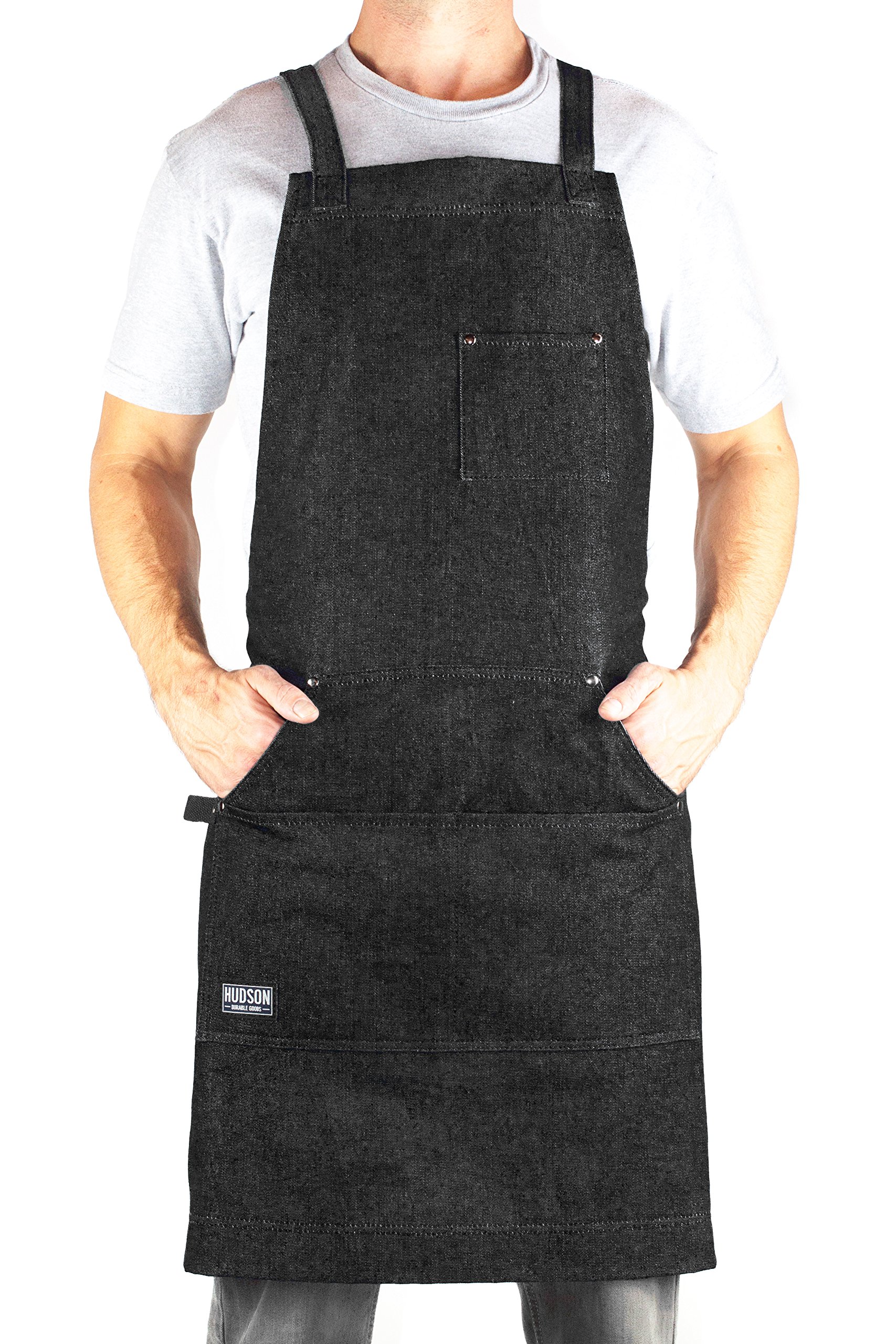 Hudson Durable Goods - Professional Grade Chef Apron for Kitchen, BBQ & Grill