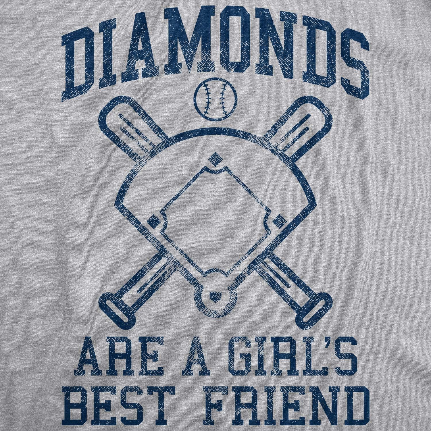 Womens Diamonds are A Girls Best Friend Tshirt Funny Cute Baseball for Ladies: Clothing