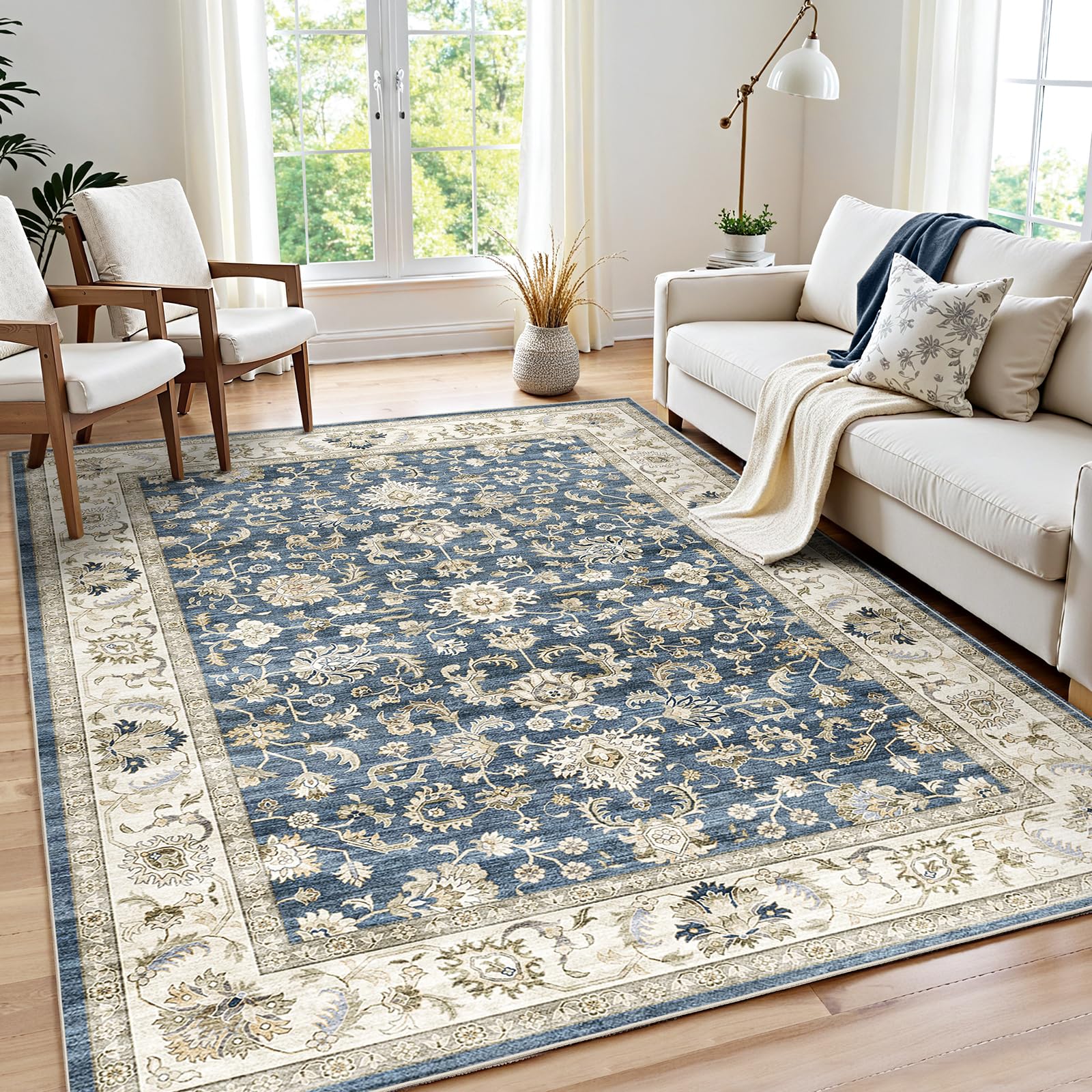 WITSHOCK 6x8 Area Rugs for Living Room: Machine Washable Non Slip ...