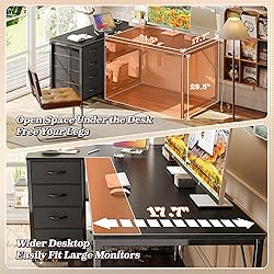 PRAISUN 43.3" Small Computer Desk with Power