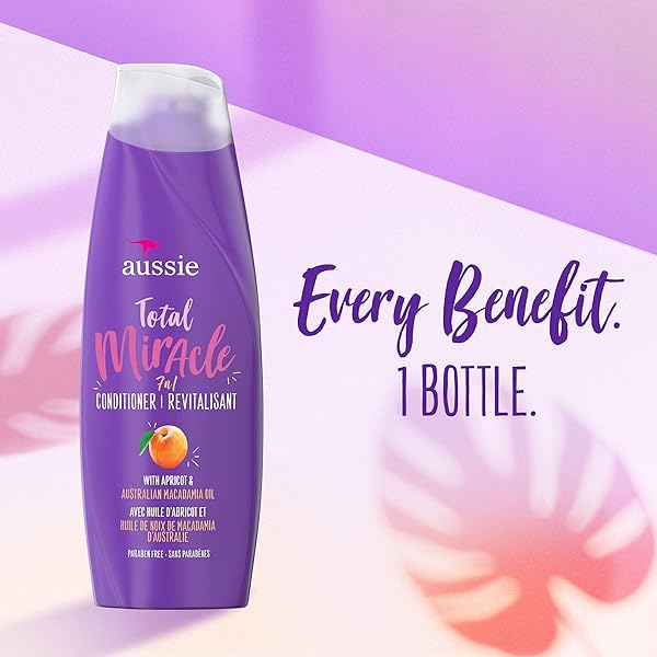 AUSSIE PARABEN-FREE TOTAL MIRACLE CONDITIONER W/APRICOT FOR HAIR DAMAGE, 12.1 FL OZ, CASE OF 6 (B019H3S9DK)