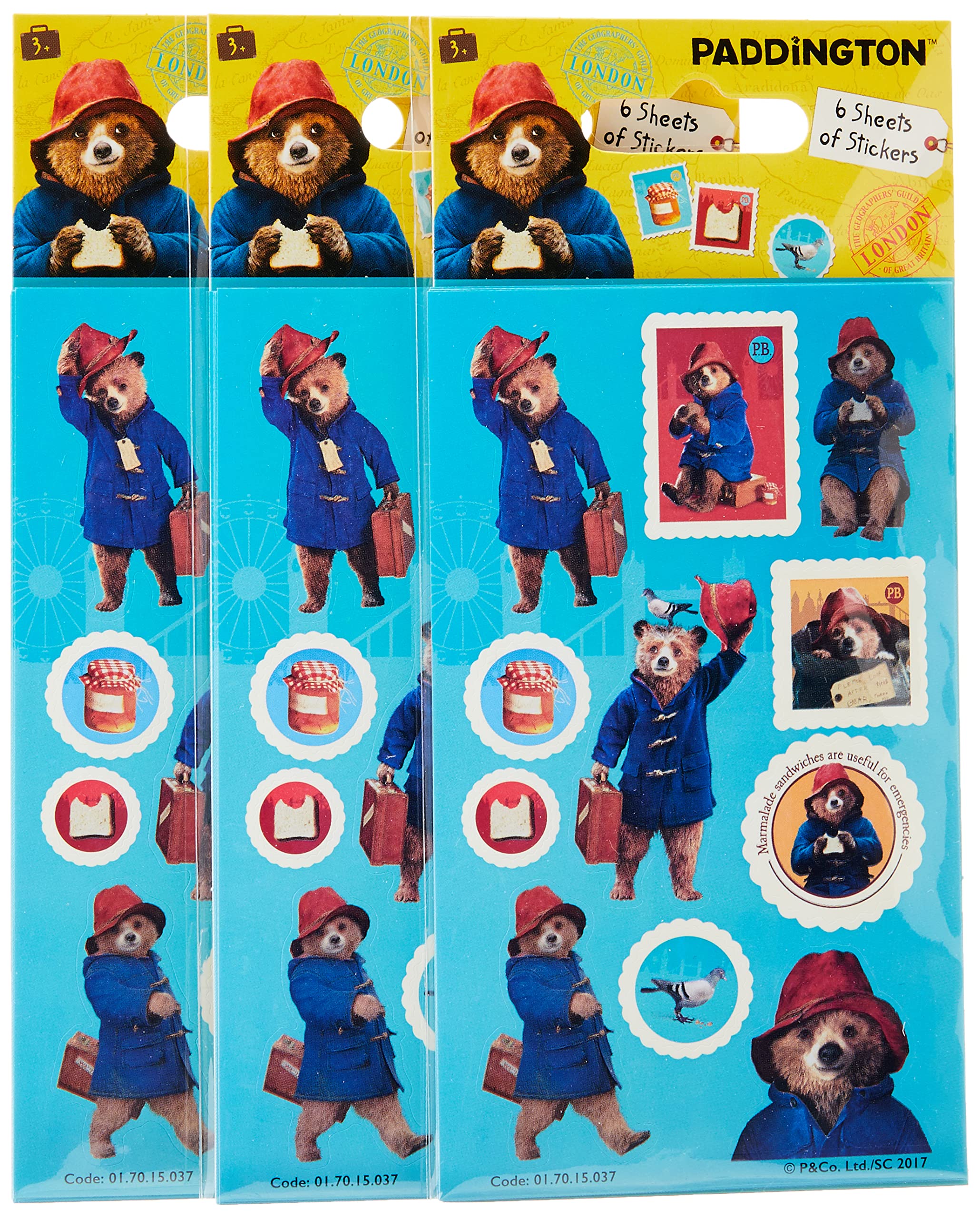 Paper Projects Paddington Movie Party Bag Stickers Bundle (18 Sheets) | Perfect for Children’s Parties and Stocking Fillers | Can be Used for Decoration and Scrapbooking,Blue,12.5cm x 7.5cm