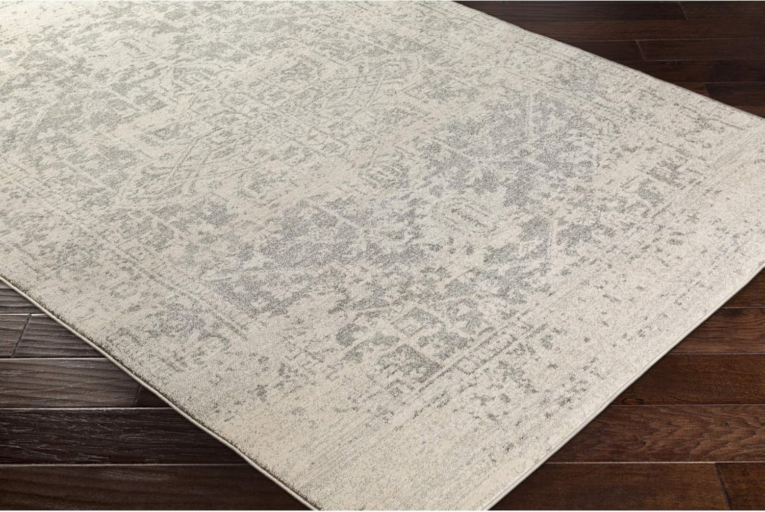 Janine Gray and Beige Updated Traditional Area Rug 7'10" x 10'3: Furniture & Decor