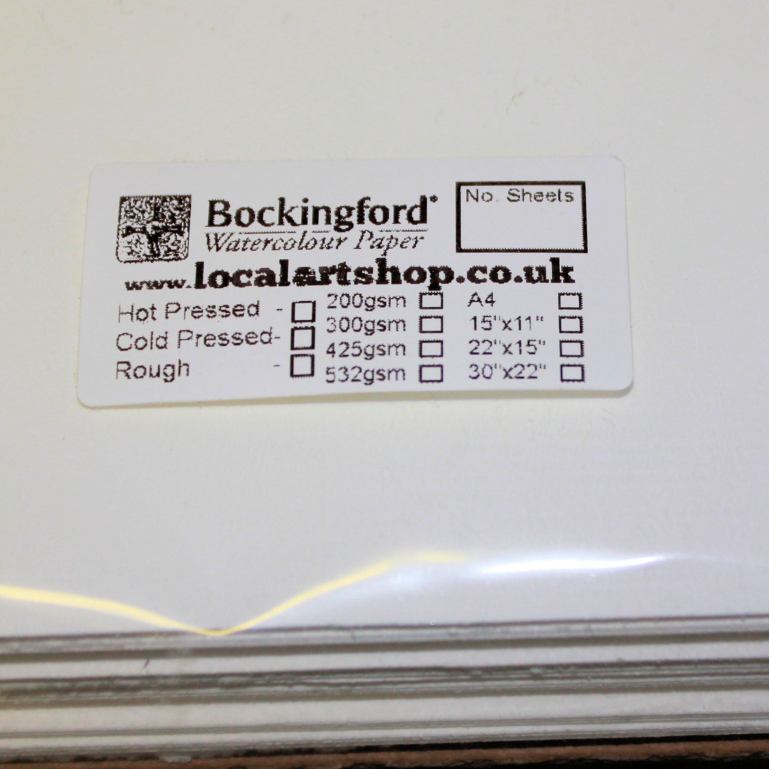 Bockingford 12 sheets of 15" x 11" cold Press paper 300gsm (140lbs) watercolour Paper