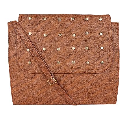 Minkrit Women Pu Leather Brown Casual Messenger Sling Bag