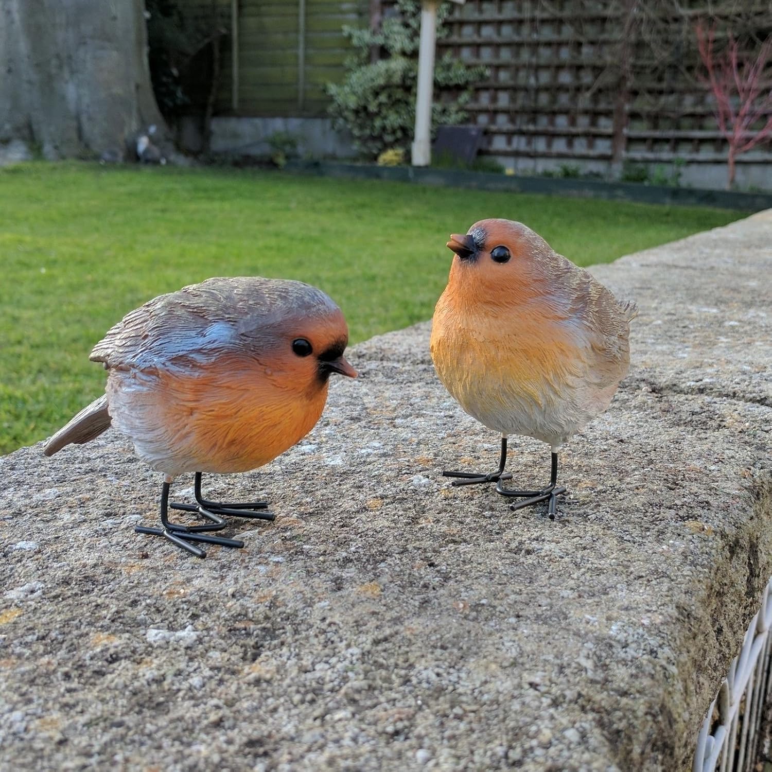 Pair of Robin Birds Ornament Vintage Shabby Chic Style Gift Home