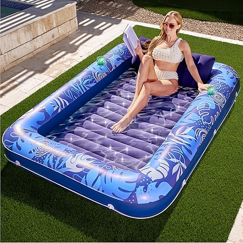 SLOOSH Inflatable Tanning Pool Lounger Float, 85