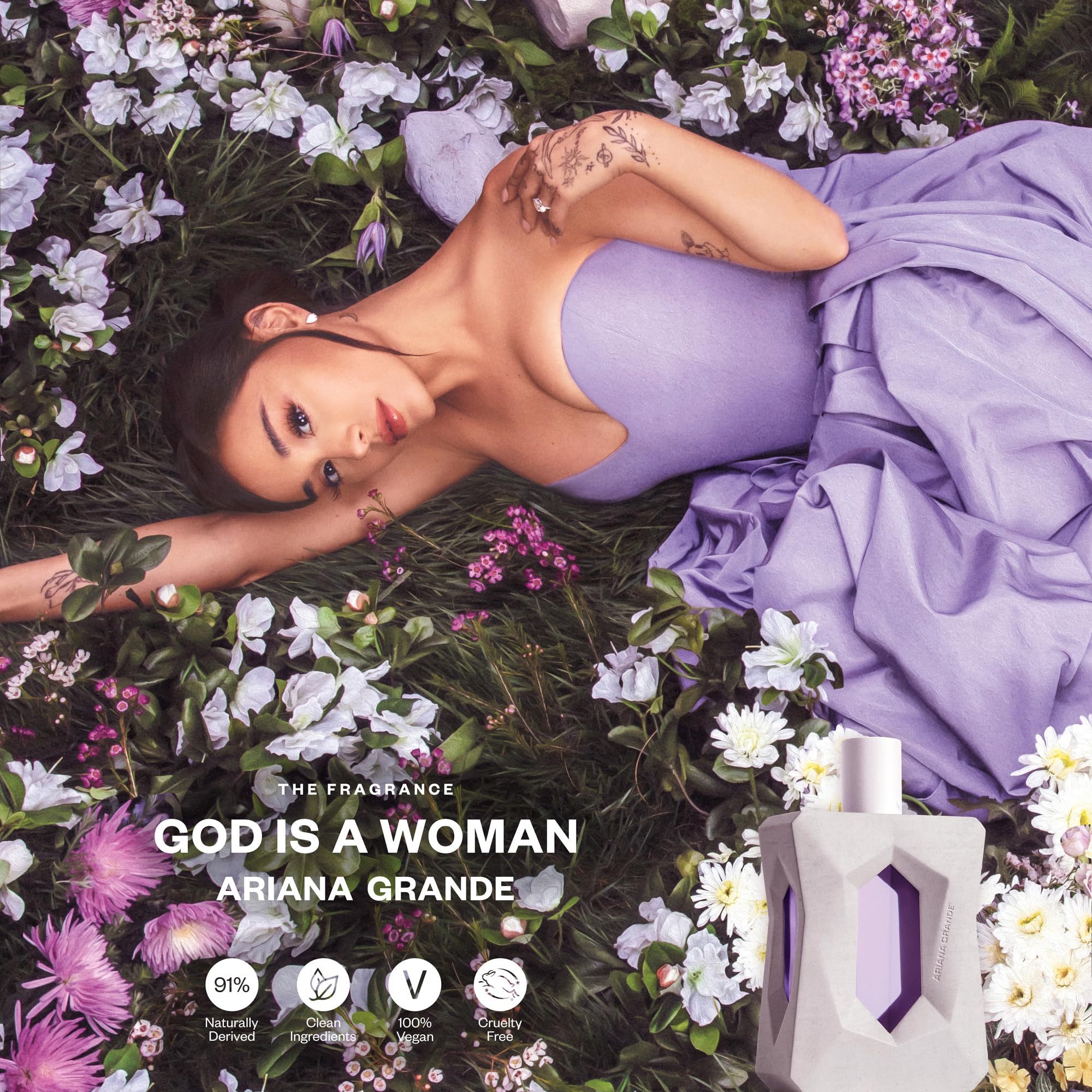 Ariana Grande God is a Woman Eau de Parfum – Fruity Musk Fragrance for Women – Women's Perfume with Notes of Orris, Pear, Vanilla & Cedarwood