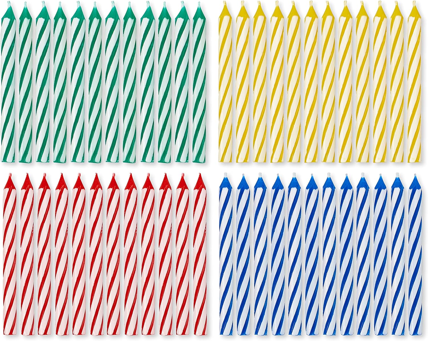 Candles & Holders - American Greetings Birthday Candles, Small Multicolored Spiral (48-Count)