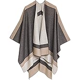 Women's Shawl Wrap Poncho Ruana Cape Cardigan Sweater Open Front for Fall Winter