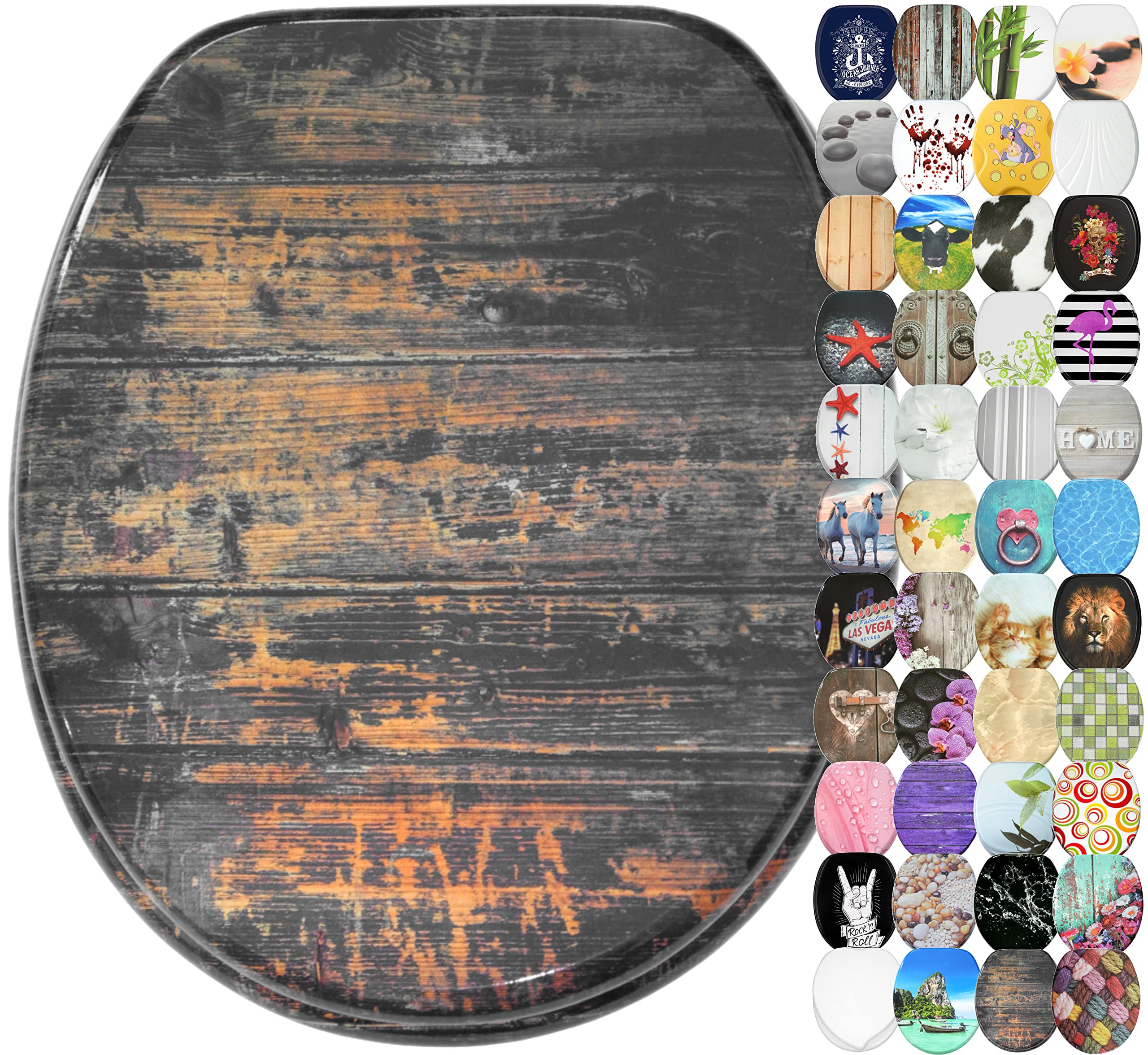 Sanilo Soft Close Toilet Seat, Wide Choice of Beautiful Toilet Seats, Stable Hinges, Easy to Mount (Vintage) โ image 1