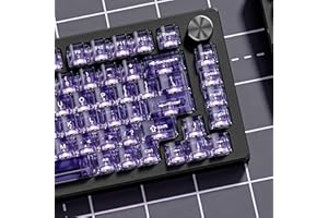 dagaladoo Purple Clear Keyboard keycaps,Transparent keycaps 60 75 100 Percent,Ceramic Jelly Key caps Set,Shine Through Key ca