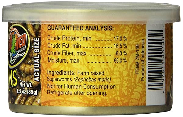 ZOO MED CAN O’ SUPERWORMS, 1.2 OZ